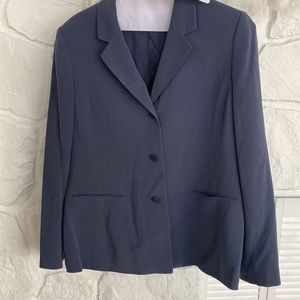 Kasper blue dry cleaned lined jacket with   front button suit coat